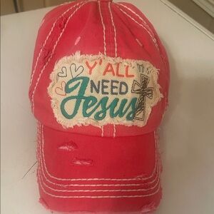 KBETHOS Pink Vintage Cap “Y’ALL NEED JESUS”  cap.